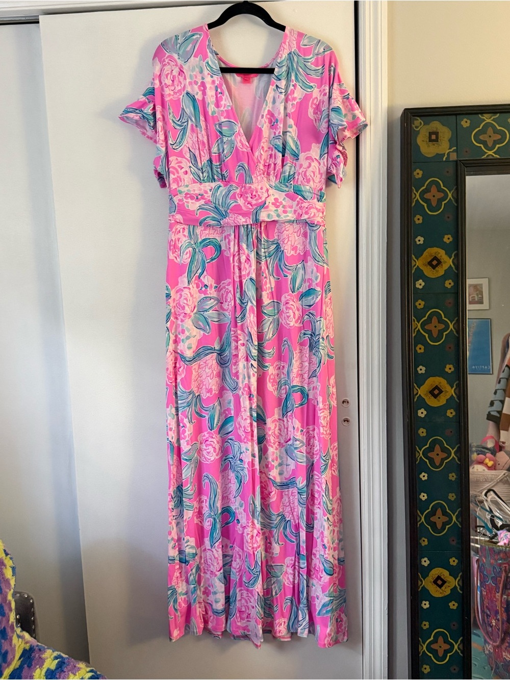 Lilly Pulitzer Pink Breast Cancer Print Maxi Dress